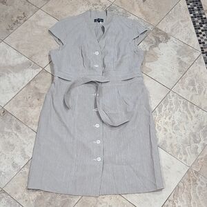 Light Brown Midi Dress with Belt